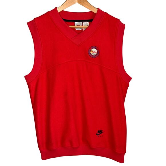 Vintage 90s Nike Golf Red Fleece Vest Men’s XL Payless Celebrity Classic - Picture 2 of 7